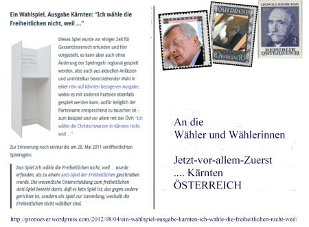 Ansichtskarte - Wahlspiel Zuerst Kärnten dann
