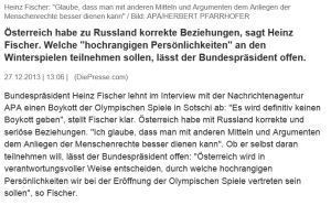 Heinz Fischer - Olympia-Boykott