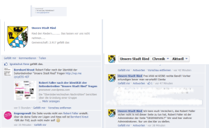 Unsere Stadt Ried und WirsinddieGegengewalt zeitgleich - Robert Faller ist es nicht