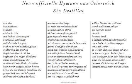 Landeshymne - Bundeshymne - Österreich - Ein Destillat