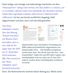Neues Volksblatt - FPÖ - Haxenspreizer