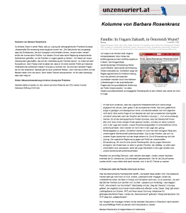 NR Barbara Rosenkranz - Kolumnistin Unzensuriert