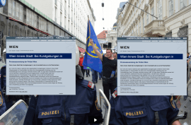 Polizeibeschützte Folderaustragung