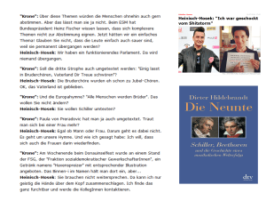 Friedrich Schiller würde heute selbst umtexten oder es gar nicht geschrieben haben