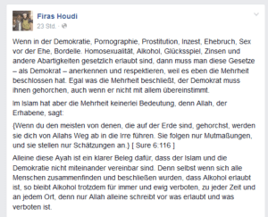 Allah hadet im Gebet mit seiner Göttin Demokratie