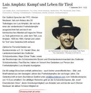 Freiheitliche Gedenkschrift für Terroristen