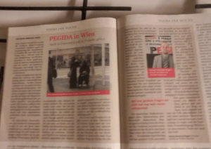 Im Kreis freiheitlicher Mandatare ein Nagel - Pegida