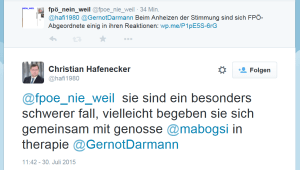 FPÖ-NR Christian Hafenecker reagiert wie Freiheitliche nur reagieren können