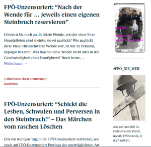 Schreibstaffel FPÖ - Steinbrüche nach der Wende
