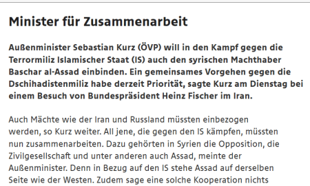 ORF - 9-9-2015 - Assad einbinden - Sebastian Kurz