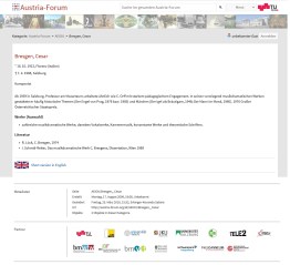 Cesar Bresgen - Weiße also nazifreie Weste im Austria Forum