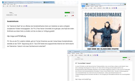 IS-Sonderbriefmarke zum Dank auf FPÖ unzensuriert