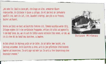 Mobiles Denkmal Octave Mirbeau - Gegen Infektionsherde des National und des Glaubens