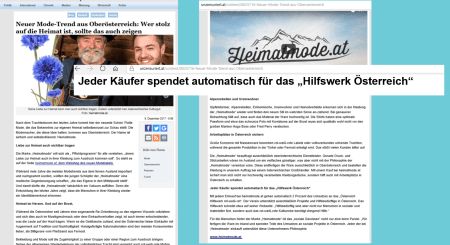 Heimatmode - Hilfswerk Österreich - FPÖ unzensuriert - Eine Täuschung