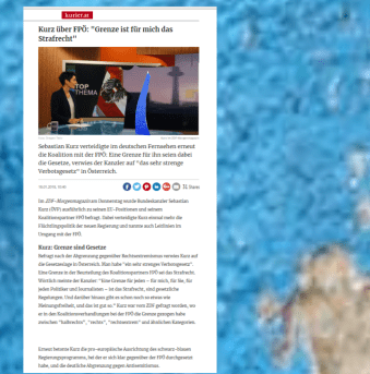 Sebastian Kurz - blaue Linie