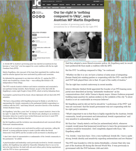 Austria Jew Martin Engelberg - The Jewish Chronicle - Our fair-right