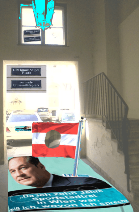 Österreich - Stiege zum Fenster mit Aussicht auf Prälatenbundeskanzler