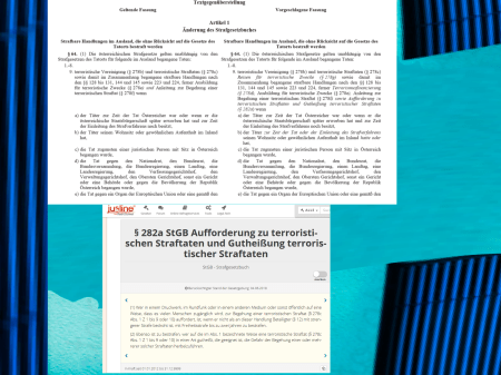 Strafrechtsänderungsgesetz Entwurf Anti-Terror-Gesetz Österreich 18 - Gummiparagraphen