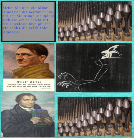 Orgelpfeifen lassen sich von einem blinden Organisten spielen