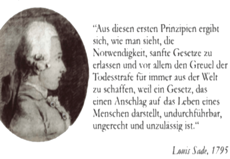 Todesstrafe unzulässig - Papst Franziskus - Was bereits de Sade wußte dafür braucht Vatikan 223 Jahre.png